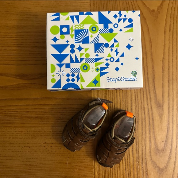 NIB Step and Stride Cromar P Sandals Size 3 Baby/Toddler BROWN - Picture 6 of 6